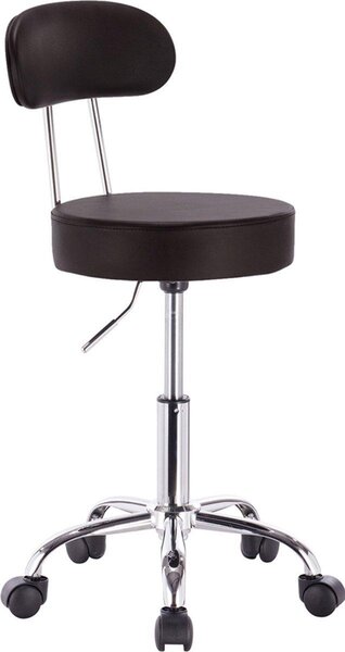 Sgabello ergonomico - Nero - Regolabile in altezza - Su rotelle - Sgabello a sella
