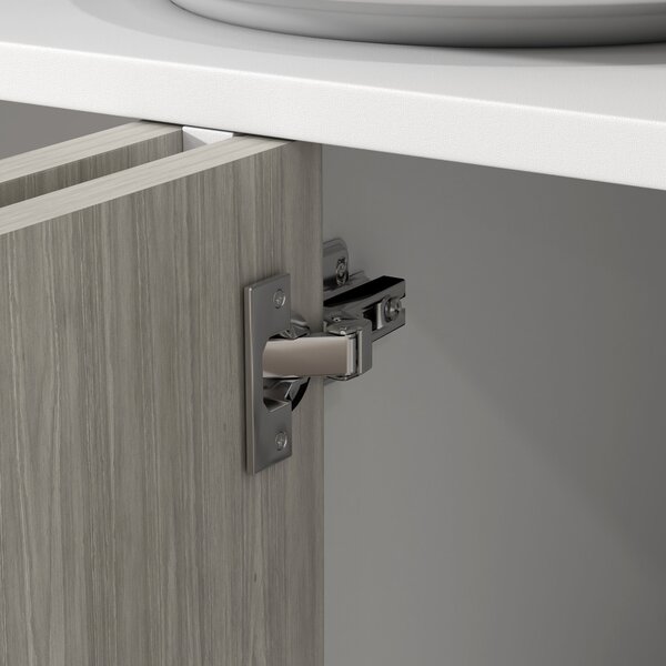 HOMCOM Buffet da cucina mobile da archiviazione 2 armadi con ripiani regolabili, 121 x 37 x 75 cm, bianco e effetto legno grigio