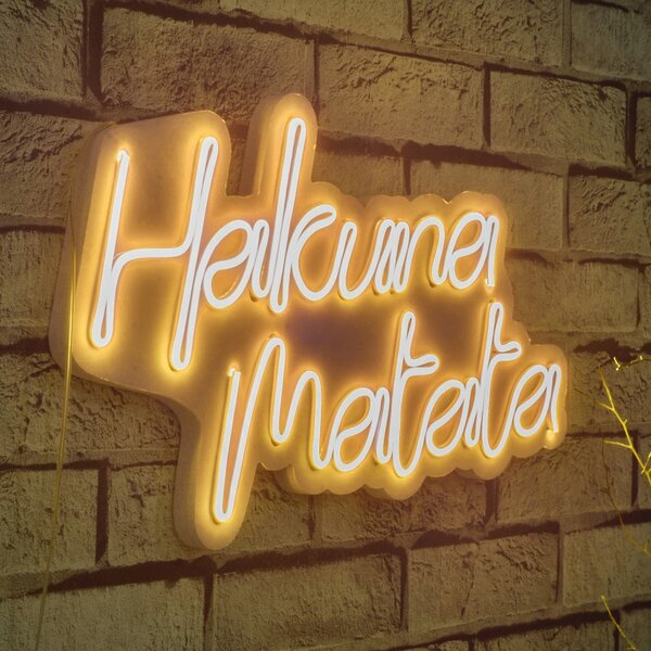Opviq, Hakuna Matata - Giallo, Strisce LED, Giallo, Strisce al neon flessibili, 47 x 29 x 2 cm