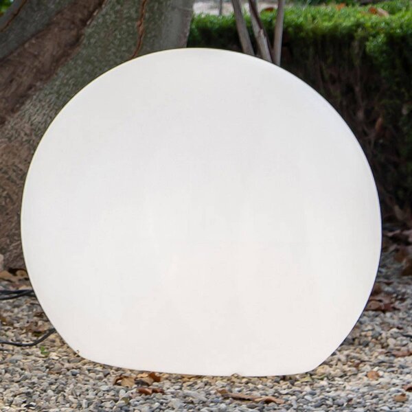 Newgarden Lampada da pavimento Buly a globo, Ø 80 cm, Bianco / Opale, Plastica, Moderno