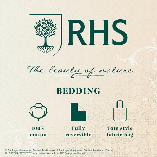 Biancheria da letto in cotone per letto matrimoniale/per letto esteso 230x220 cm Serenity Garden – RHS