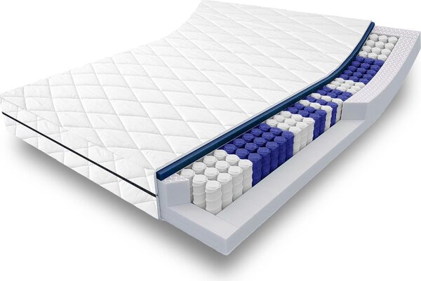 Materasso a 7 zone a molle insacchettate Sleezzz Superior 120 x 200 cm, altezza 18 cm, livello di rigidità H3