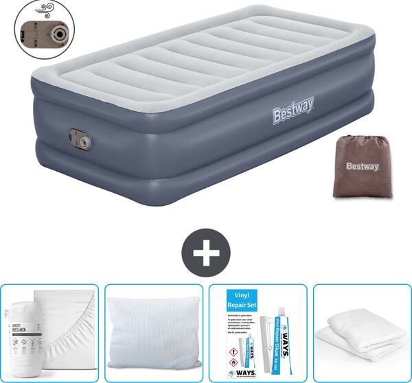 Materasso gonfiabile Bestway - 1 persona - 97 x 191 x 51 cm - Grigio - Accessori inclusi