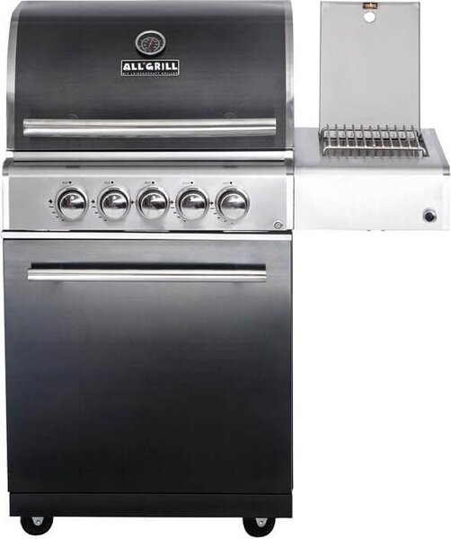 ALLGRILL barbecue a gas CHEF M BLACK Modello base modulare 3 bruciatori, bruciatore laterale, bruciatore posteriore (500703)