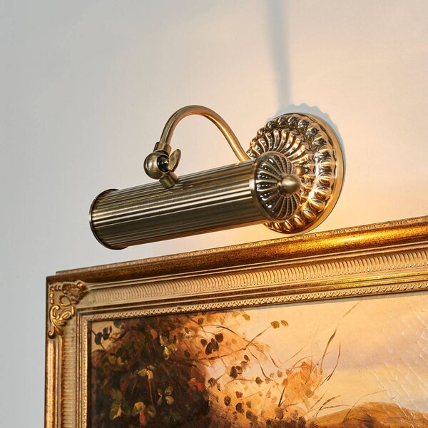 Lindby lampada da parete Joely, 25 cm, ottone, metallo, E14 Joely Lindby, dimmerabile, Bronzo / Ottone antico, Soggiorno / Sala da pranzo, Metallo, Antico, Applique