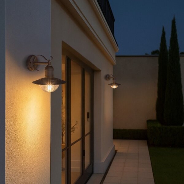 Brilagi - Applique da esterno MOLDE 1xE27/60W/230V IP44 bianco/patina