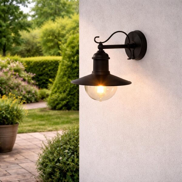 Brilagi - Lampada da parete esterna MOLDE 1xE27/60W/230V IP44 nera