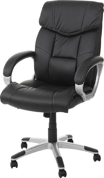 Sedia da ufficio HWC-A71, sedia girevole executive, Pelle finta ~ nero