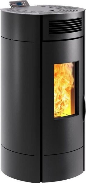 Stufa a pellet di legno nero da 9,5kw Invicta P941974