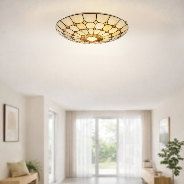 Brilagi - Plafoniera in stile Tiffany con vetri colorati DORAN 2xE27/60W/230V