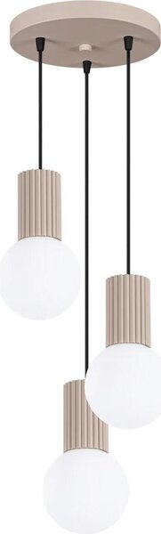 Lampada a sospensione HALO 3P taupe 3xG9 8W alluminio/vetro 125x25x25cm Sollux Lighting