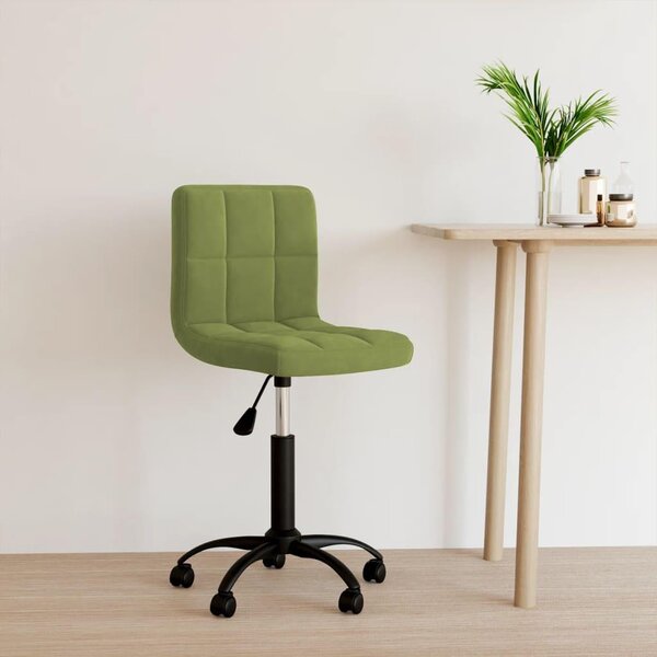 VidaXL Sedia da ufficio girevole in velluto verde chiaro