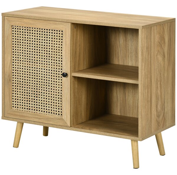 HOMCOM Credenza in rattan intrecciato effetto legno - dim. 80L x 39l x 70H cm