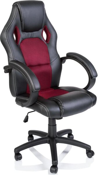 TRESKO Racing sedia direzionale sedia da ufficio sedia girevole sedia sportiva sedia da ufficio sedia da scrivania nero/rosso vino