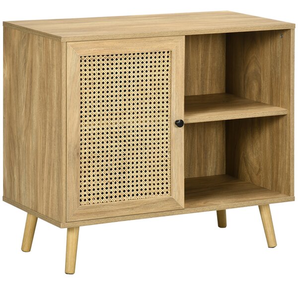 HOMCOM Credenza in rattan intrecciato effetto legno - dim. 80L x 39l x 70H cm