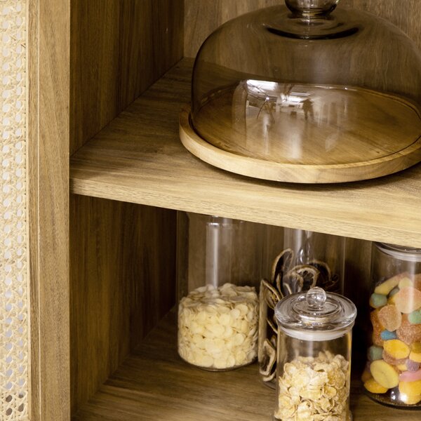 HOMCOM Credenza in rattan intrecciato effetto legno - dim. 80L x 39l x 70H cm