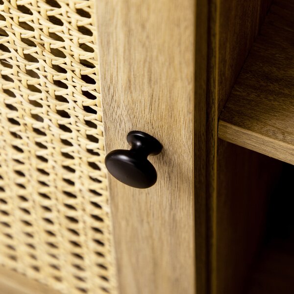 HOMCOM Credenza in rattan intrecciato effetto legno - dim. 80L x 39l x 70H cm