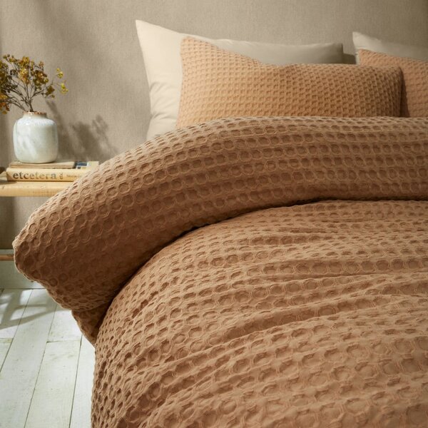 Biancheria da letto marrone per letto singolo 135x200 cm Muscat Waffle – Pineapple Elephant