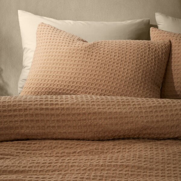 Biancheria da letto marrone per letto singolo 135x200 cm Muscat Waffle – Pineapple Elephant