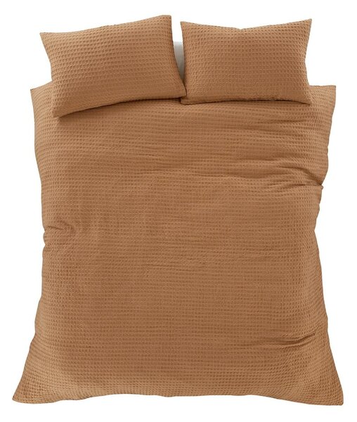 Biancheria da letto marrone per letto singolo 135x200 cm Muscat Waffle – Pineapple Elephant