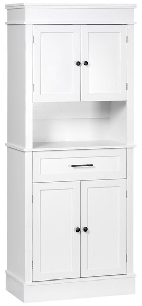 HOMCOM Credenza da cucina buffet armoire multi-rangement 2 armadi 2 porte cassetto nicchia MDF pannelli di particelle E1 bianco