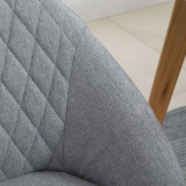 HOMCOM Set di 2 Sedie Moderne con Seduta Schienale braccioli ergonomici da Pranzo Design Scandinavo - Gambe affusolate in legno, Grigio|Aosom Italy