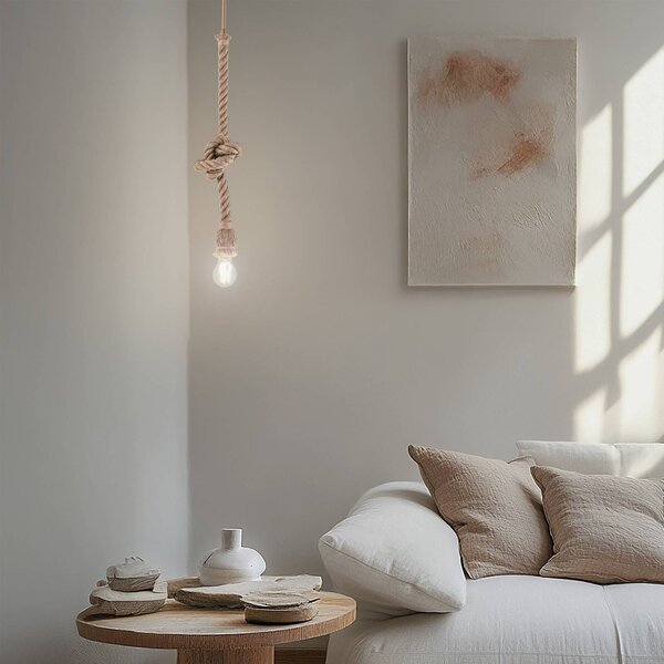 Lampada a sospensione AYD Opviq, dimmerabile, Crema / Ambra, Soggiorno / Sala da pranzo, Tessuto / Stoffa / Seta, Marittimo, Lampada a sospensione