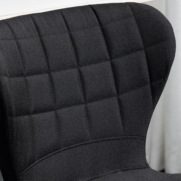 HOMCOM Set di 2 Sgabelli da Bar Design Contemporaneo Altezza d'Assise Regolabile 59-81 cm Girevoli 360° Lino Nero