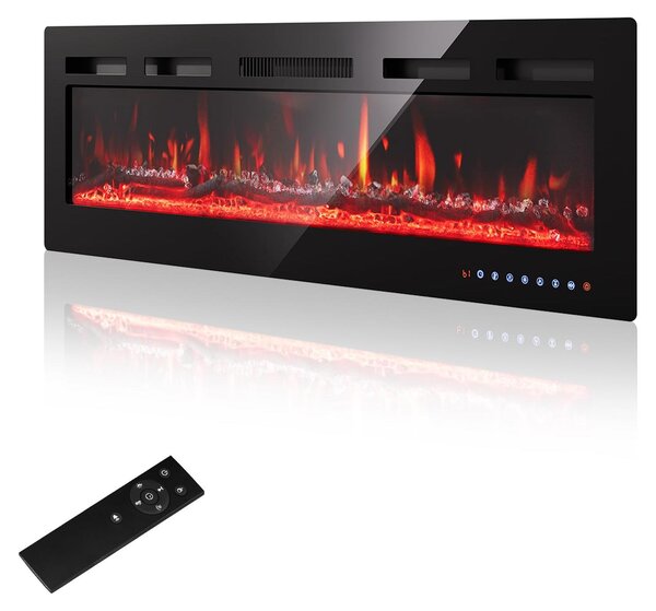 Camino elettrico da parete - 36 pollici - 900W/1800W - Con effetto sonoro di crepitio