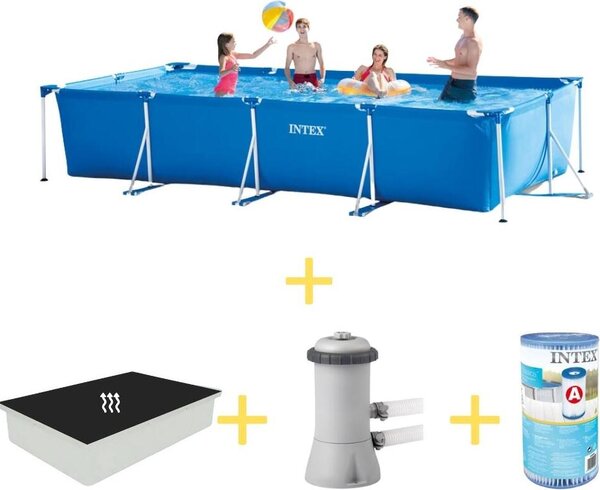 Piscina fuori terra rettangolare - 450x220x84 cm - Struttura in 4 parti - Modello S21258