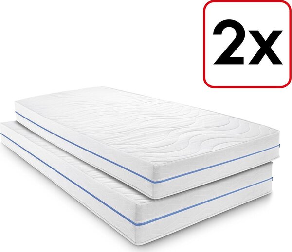 Materasso ergonomico matrimoniale 90x200 cm a 7 zone Supportho Premium, altezza 18 cm, livello di rigidità H2/H3, twin set