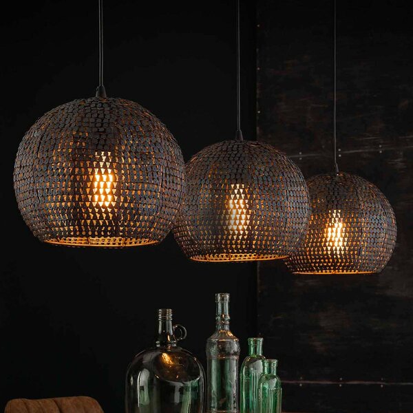 ZIJLSTRA Lampada a sospensione Setengah, dimmerabile, Marrone / Ruggine, Soggiorno / Sala da pranzo, Metallo, Vintage, Lampada a sospensione