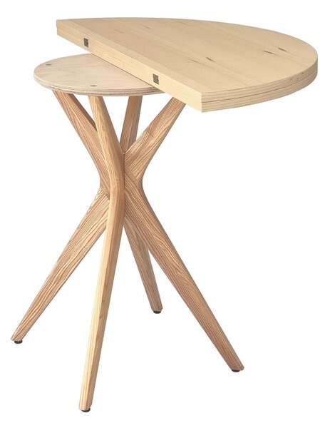 Tavolo da pranzo rotondo con piano effetto frassino allungabile 45x90 cm Jubi – Ragaba