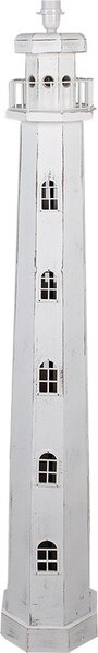 Clayre & Eef Lampada da terra Lighthouse 23x23x140 cm Legno bianco