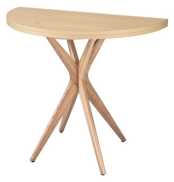 Tavolo da pranzo rotondo con piano effetto frassino allungabile 45x90 cm Jubi – Ragaba