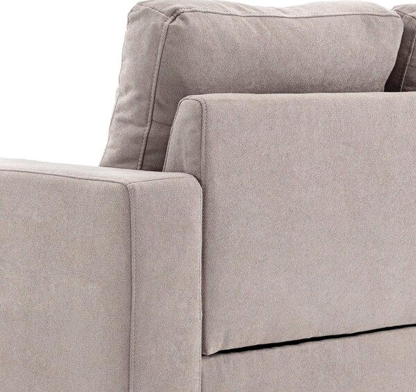 HOMCOM Divano d'angolo in tessuto di lino 193 cm forma L design scandinavo per soggiorno appartamento piccolo spazio grigio chiaro