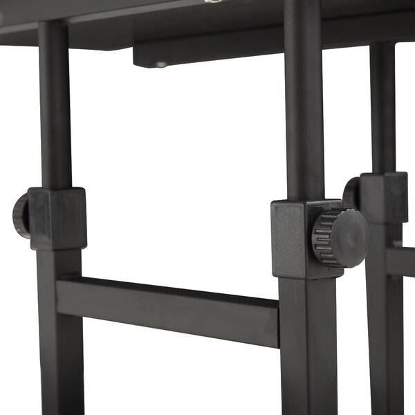 HOMCOM Tavolino da Salotto Tavolino a Rotelle Tavolino da Letto per Computer Portatile Altezza Regolabile - 2 Mensole integrate - telaio metallico Nero