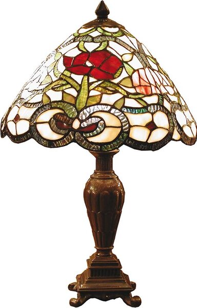 Lampada da tavolo Tiffany Clayre & Eef Ø 32x47 cm Beige Verde Vetro Rosa