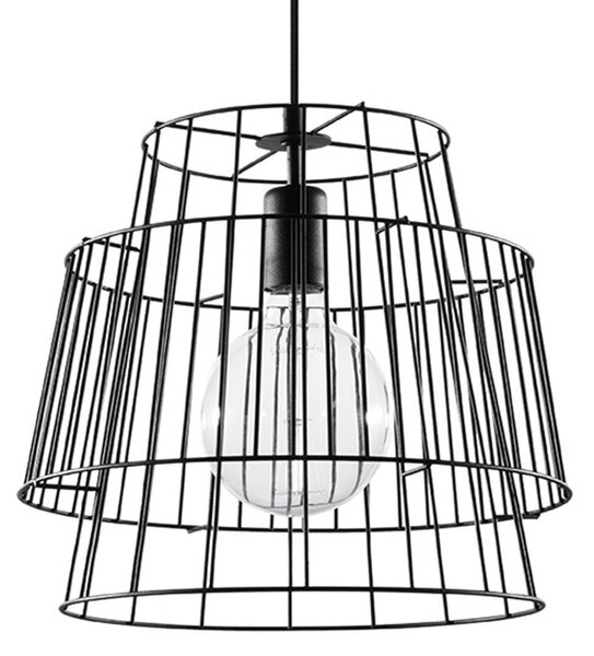 Lampada a sospensione GATE nero 1xE27 15W acciaio 130x35x35cm Sollux Lighting