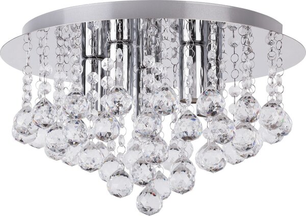Rabalux 2616 Lampada da soffitto a 5 faretti Corinna, E14, argento, rotonda, stile moderno, ø350 mm