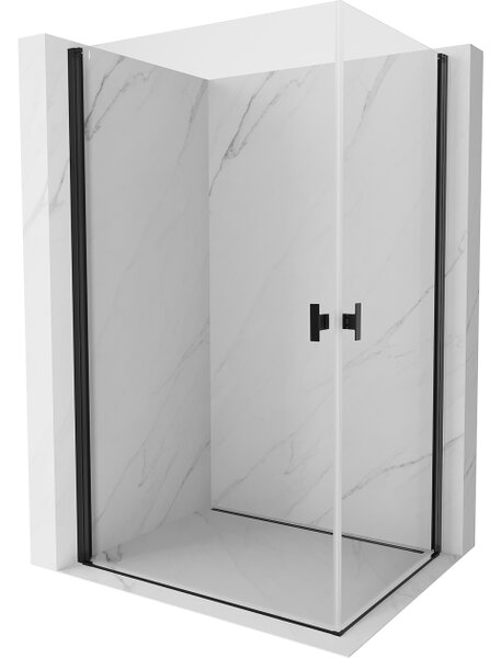 Mexen Mist-B Duo cabina doccia a battente 100 x 90 cm, trasparente, nero - 8A2-100-090-70-00