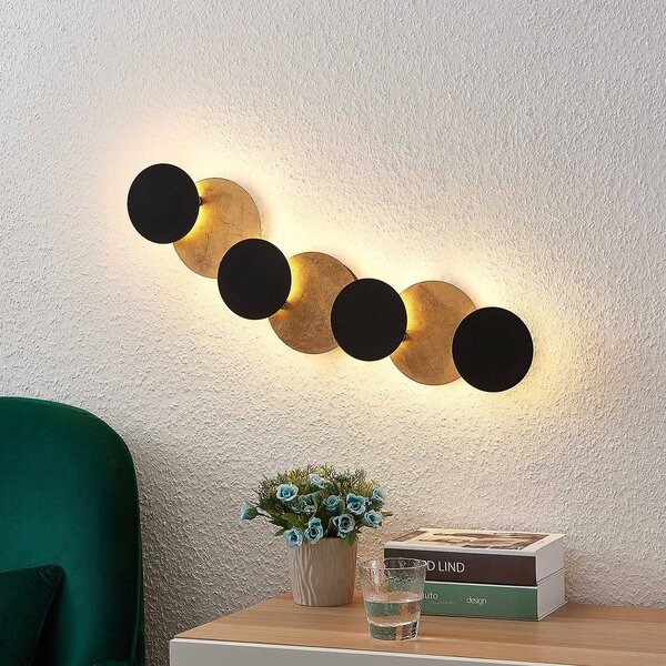 Applique da parete a LED Grazyna Lindby, Nero, Soggiorno / Sala da pranzo, Metallo, Moderno, Applique a LED