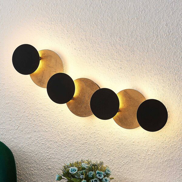 Applique da parete a LED Grazyna Lindby, Nero, Soggiorno / Sala da pranzo, Metallo, Moderno, Applique a LED