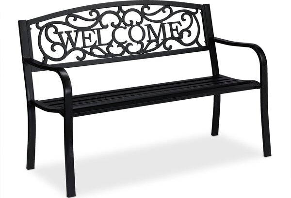 Panca da giardino relaxdays 10030918_0 metallo nero 127,0 cm