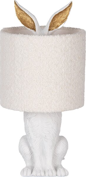 Clayre & Eef Lampada da tavolo Rabbit Ø 20x43 cm Plastica bianca