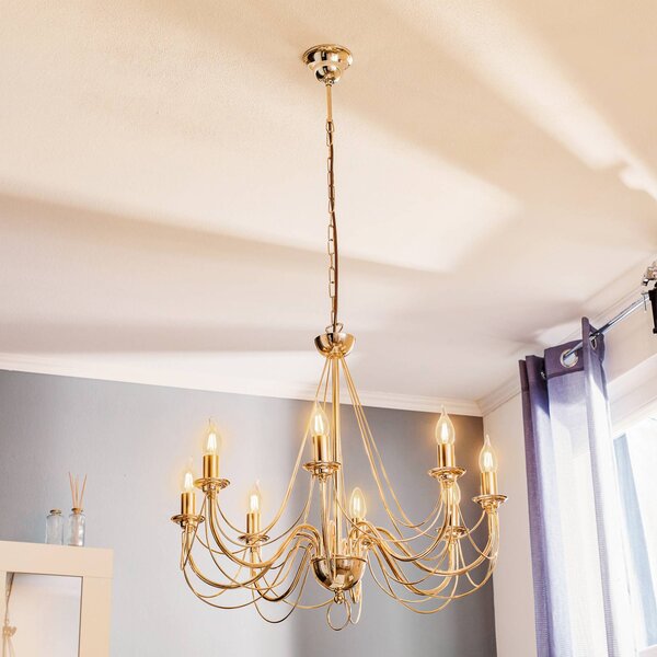 Lampadario a soffitto Retro Domiluce, dimmerabile, Ottone / Oro, Soggiorno / Sala da pranzo, Metallo, Lampadario