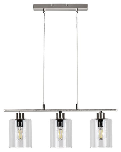 Rabalux 3580 Lampada a sospensione 3 spot Miroslaw, E27, argento, moderna