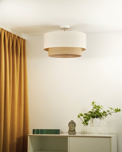 Duolla - Lampadario a plafone BOHO 1xE27/15W/230V diametro 45 cm color crema/marrone