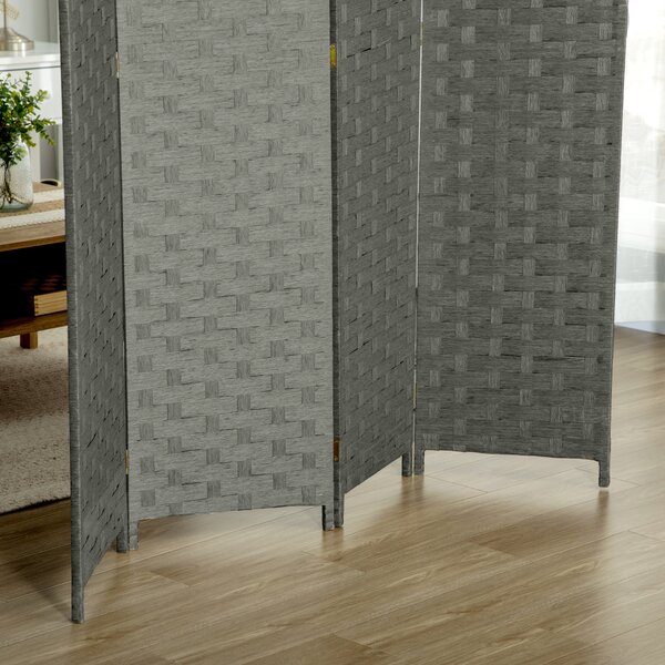 HOMCOM Paravent interno in legno a 4 pannelli separatore di ambienti separè, dim. 159,5L x 169,5H x 1,6P cm