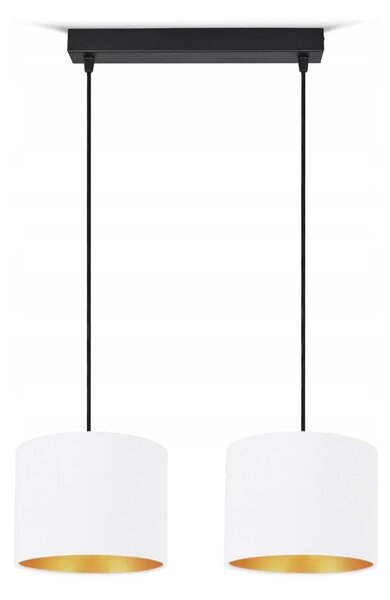 Lampada da soffitto bianca apparecchio velour vintage moderno E27 apparecchio di design a 2 luci N230-H2-W
